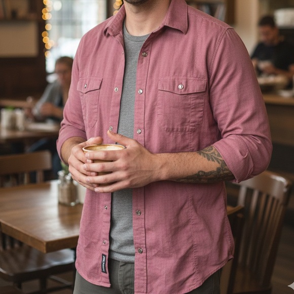 Witchery Man Red Button Down Shirt - Picture 2 of 5